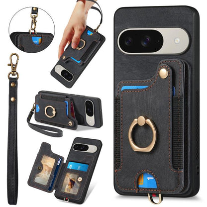Retro Skin-feel Ring Multi-card Wallet Phone Case, For Google Pixel 11 Pro XL, For Google Pixel 11, For Google Pixel 11 Pro, For Google Pixel 10 Pro XL, For Google Pixel 9a, For Google Pixel 9 Pro XL, For Google Pixel 8a, For Google Pixel 8 Pro        ...