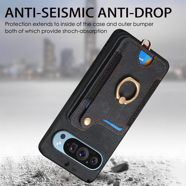 Retro Skin-feel Ring Multi-card Wallet Phone Case, For Google Pixel 11 Pro XL, For Google Pixel 11, For Google Pixel 11 Pro, For Google Pixel 10 Pro XL, For Google Pixel 9a, For Google Pixel 9 Pro XL, For Google Pixel 8a, For Google Pixel 8 Pro        ...