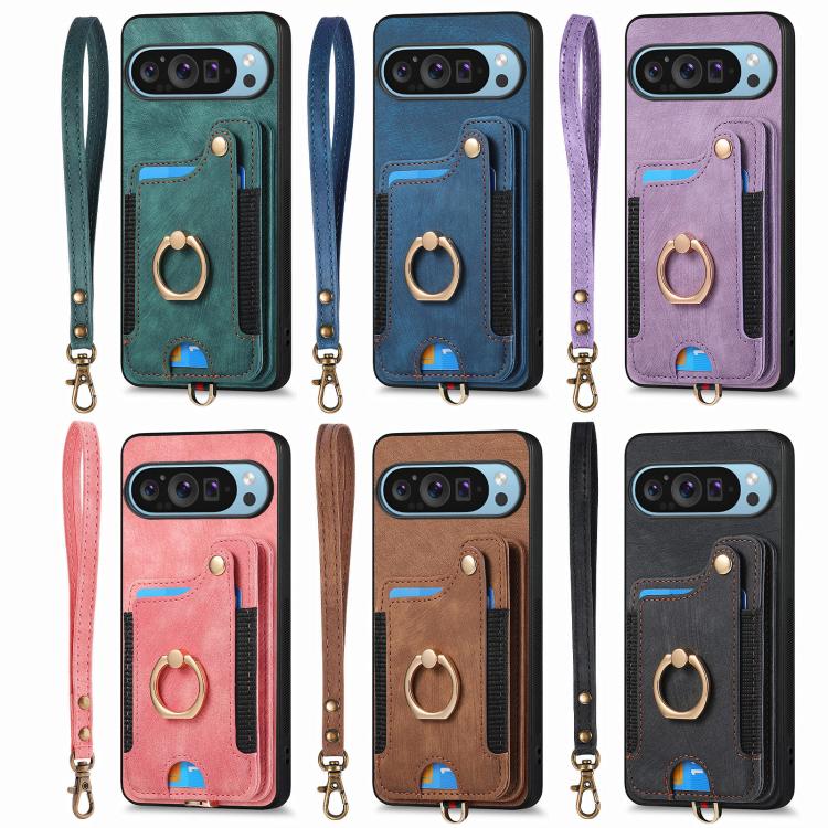 Retro Skin-feel Ring Multi-card Wallet Phone Case, For Google Pixel 11 Pro XL, For Google Pixel 11, For Google Pixel 11 Pro, For Google Pixel 10 Pro XL, For Google Pixel 9a, For Google Pixel 9 Pro XL, For Google Pixel 8a, For Google Pixel 8 Pro        ...