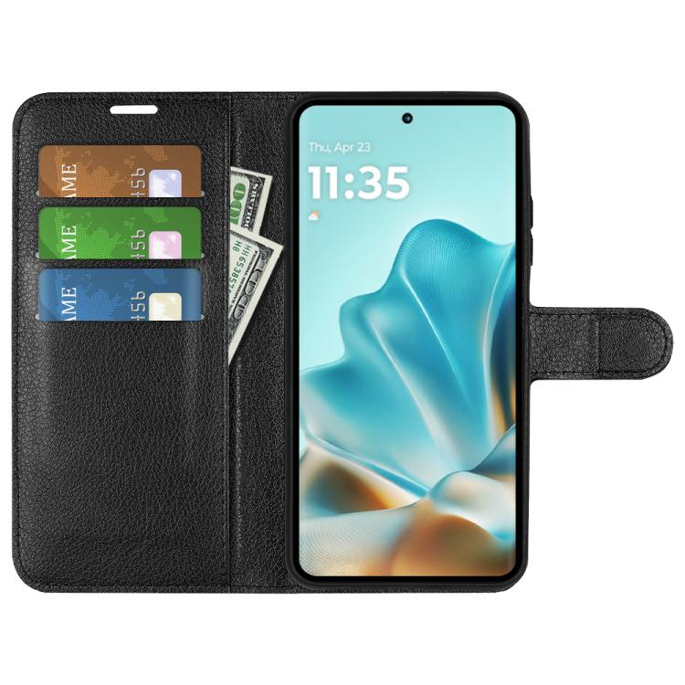 Litchi Texture Horizontal Flip Leather Phone Case with Holder, For Motorola Edge 60 / 60 Fusion