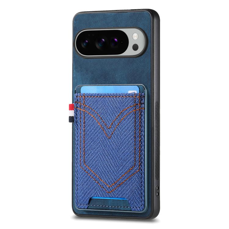 Denim Texture Leather Skin Phone Case with Card Slot, For Google Pixel 11 Pro XL, For Google Pixel 11, For Google Pixel 11 Pro, For Google Pixel 10 Pro XL, For Google Pixel 9a, For Google Pixel 9 Pro XL, For Google Pixel 10 / 10 Pro                    ...