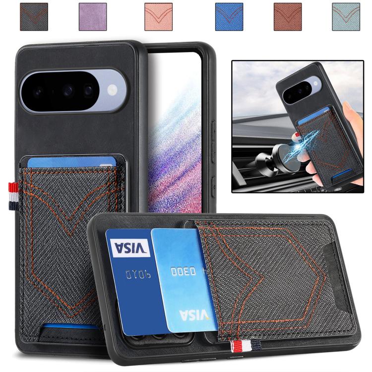 Denim Texture Leather Skin Phone Case with Card Slot, For Google Pixel 11 Pro XL, For Google Pixel 11, For Google Pixel 11 Pro, For Google Pixel 10 Pro XL, For Google Pixel 9a, For Google Pixel 9 Pro XL, For Google Pixel 10 / 10 Pro                    ...