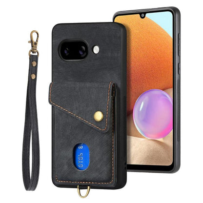 Retro Card Wallet Fold Leather Phone Case with Strap, For Google Pixel 11 Pro XL, For Google Pixel 11, For Google Pixel 11 Pro, For Google Pixel 10 Pro XL, For Google Pixel 9a, For Google Pixel 9 Pro XL, For Google Pixel 10 / 10 Pro                    ...