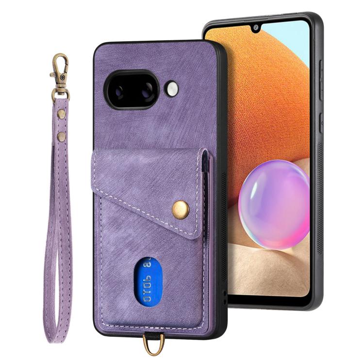 Retro Card Wallet Fold Leather Phone Case with Strap, For Google Pixel 11 Pro XL, For Google Pixel 11, For Google Pixel 11 Pro, For Google Pixel 10 Pro XL, For Google Pixel 9a, For Google Pixel 9 Pro XL, For Google Pixel 10 / 10 Pro                    ...