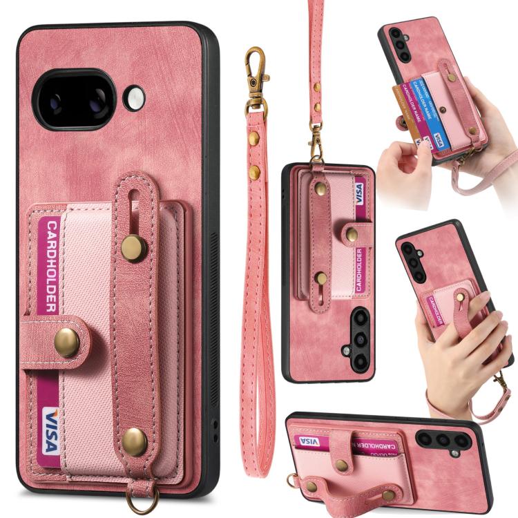Retro Cross Wristband Wallet Leather Back Phone Case, For Google Pixel 11 Pro XL, For Google Pixel 11, For Google Pixel 11 Pro, For Google Pixel 10 Pro XL, For Google Pixel 9a, For Google Pixel 9 Pro XL, For Google Pixel 10 / 10 Pro                    ...