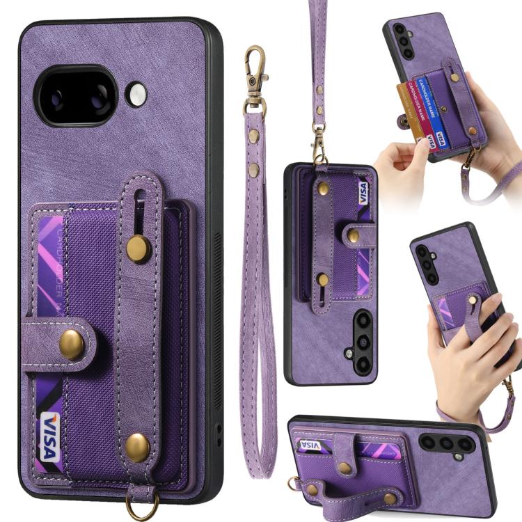 Retro Cross Wristband Wallet Leather Back Phone Case, For Google Pixel 11 Pro XL, For Google Pixel 11, For Google Pixel 11 Pro, For Google Pixel 10 Pro XL, For Google Pixel 9a, For Google Pixel 9 Pro XL, For Google Pixel 10 / 10 Pro                    ...