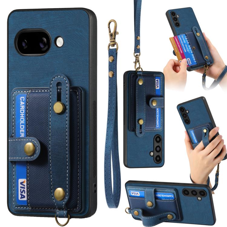 Retro Cross Wristband Wallet Leather Back Phone Case, For Google Pixel 11 Pro XL, For Google Pixel 11, For Google Pixel 11 Pro, For Google Pixel 10 Pro XL, For Google Pixel 9a, For Google Pixel 9 Pro XL, For Google Pixel 10 / 10 Pro                    ...