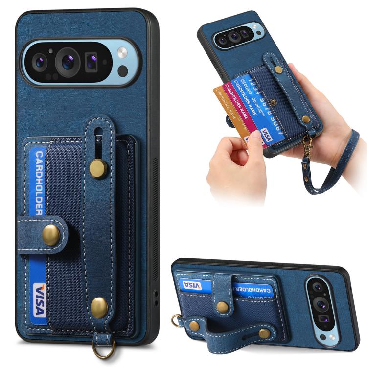 Retro Cross Wristband Wallet Leather Back Phone Case, For Google Pixel 11 Pro XL, For Google Pixel 11, For Google Pixel 11 Pro, For Google Pixel 10 Pro XL, For Google Pixel 9a, For Google Pixel 9 Pro XL, For Google Pixel 10 / 10 Pro                    ...
