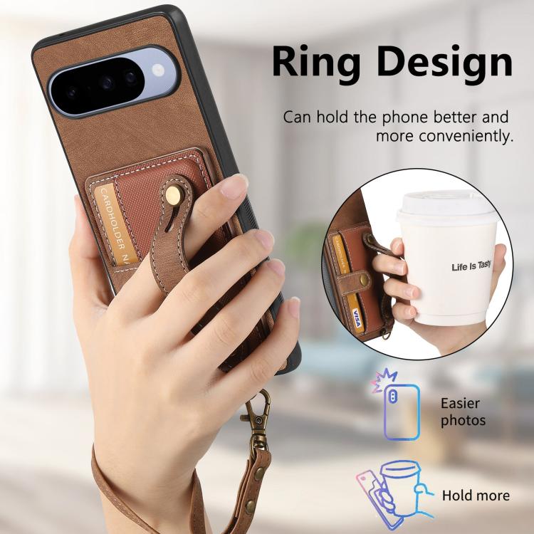 Retro Cross Wristband Wallet Leather Back Phone Case, For Google Pixel 11 Pro XL, For Google Pixel 11, For Google Pixel 11 Pro, For Google Pixel 10 Pro XL, For Google Pixel 9a, For Google Pixel 9 Pro XL, For Google Pixel 10 / 10 Pro                    ...