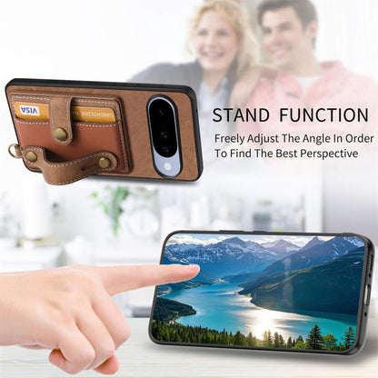 Retro Cross Wristband Wallet Leather Back Phone Case, For Google Pixel 11 Pro XL, For Google Pixel 11, For Google Pixel 11 Pro, For Google Pixel 10 Pro XL, For Google Pixel 9a, For Google Pixel 9 Pro XL, For Google Pixel 10 / 10 Pro                    ...