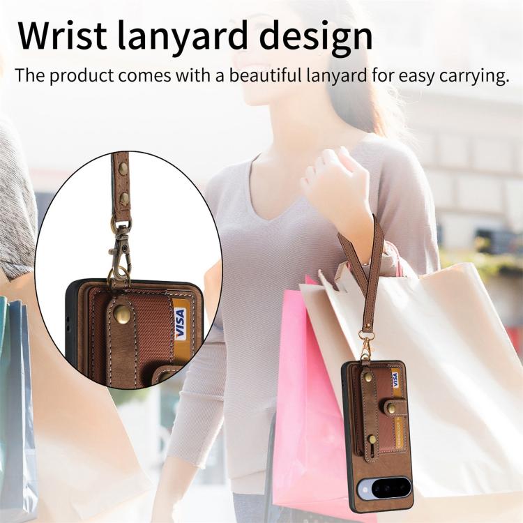 Retro Cross Wristband Wallet Leather Back Phone Case, For Google Pixel 11 Pro XL, For Google Pixel 11, For Google Pixel 11 Pro, For Google Pixel 10 Pro XL, For Google Pixel 9a, For Google Pixel 9 Pro XL, For Google Pixel 10 / 10 Pro                    ...
