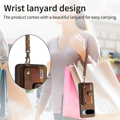 Retro Cross Wristband Wallet Leather Back Phone Case, For Google Pixel 11 Pro XL, For Google Pixel 11, For Google Pixel 11 Pro, For Google Pixel 10 Pro XL, For Google Pixel 9a, For Google Pixel 9 Pro XL, For Google Pixel 10 / 10 Pro                    ...