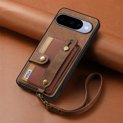 Retro Cross Wristband Wallet Leather Back Phone Case, For Google Pixel 11 Pro XL, For Google Pixel 11, For Google Pixel 11 Pro, For Google Pixel 10 Pro XL, For Google Pixel 9a, For Google Pixel 9 Pro XL, For Google Pixel 10 / 10 Pro                    ...