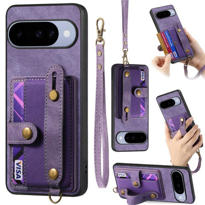 Retro Cross Wristband Wallet Leather Back Phone Case, For Google Pixel 11 Pro XL, For Google Pixel 11, For Google Pixel 11 Pro, For Google Pixel 10 Pro XL, For Google Pixel 9a, For Google Pixel 9 Pro XL, For Google Pixel 10 / 10 Pro                    ...