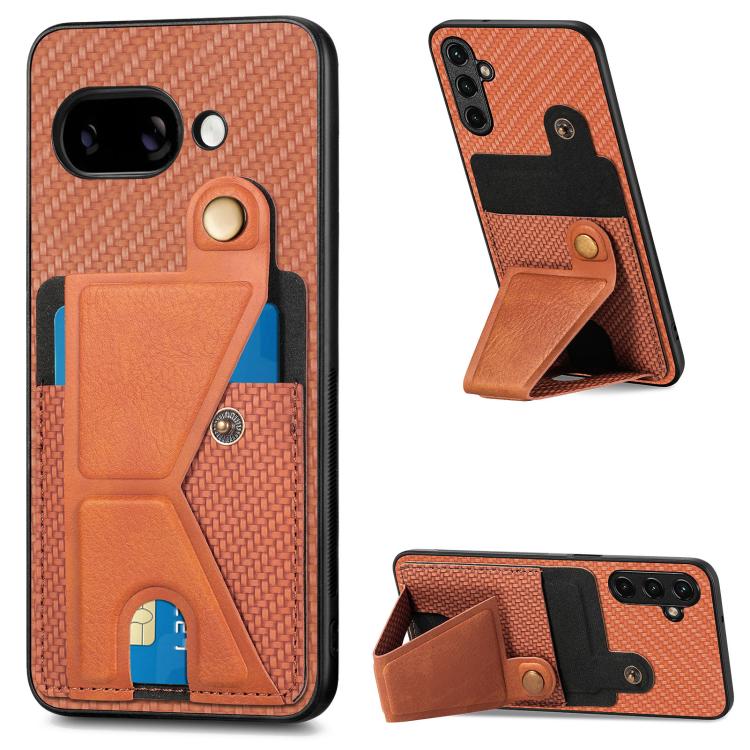 Carbon Fiber Wallet Flip Card K-shaped Holder Phone Case, For Google Pixel 11 Pro XL, For Google Pixel 11, For Google Pixel 11 Pro, For Google Pixel 10a, For Google Pixel 10 Pro XL, For Google Pixel 9a, For Google Pixel 9 Pro XL                        ...