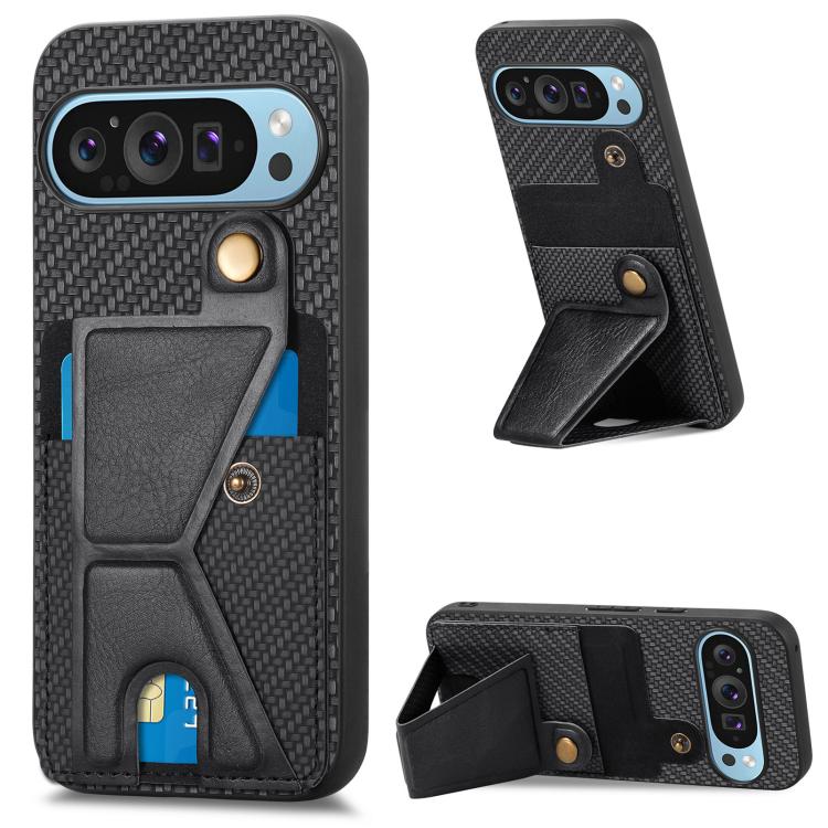 Carbon Fiber Wallet Flip Card K-shaped Holder Phone Case, For Google Pixel 11 Pro XL, For Google Pixel 11, For Google Pixel 11 Pro, For Google Pixel 10a, For Google Pixel 10 Pro XL, For Google Pixel 9a, For Google Pixel 9 Pro XL                        ...