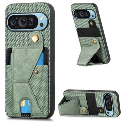 Carbon Fiber Wallet Flip Card K-shaped Holder Phone Case, For Google Pixel 11 Pro XL, For Google Pixel 11, For Google Pixel 11 Pro, For Google Pixel 10a, For Google Pixel 10 Pro XL, For Google Pixel 9a, For Google Pixel 9 Pro XL                        ...