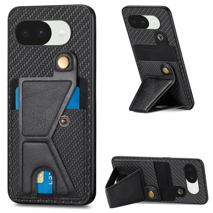 Carbon Fiber Wallet Flip Card K-shaped Holder Phone Case, For Google Pixel 11 Pro XL, For Google Pixel 11, For Google Pixel 11 Pro, For Google Pixel 10a, For Google Pixel 10 Pro XL, For Google Pixel 9a, For Google Pixel 9 Pro XL                        ...
