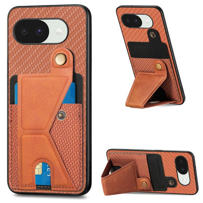 Carbon Fiber Wallet Flip Card K-shaped Holder Phone Case, For Google Pixel 11 Pro XL, For Google Pixel 11, For Google Pixel 11 Pro, For Google Pixel 10a, For Google Pixel 10 Pro XL, For Google Pixel 9a, For Google Pixel 9 Pro XL                        ...