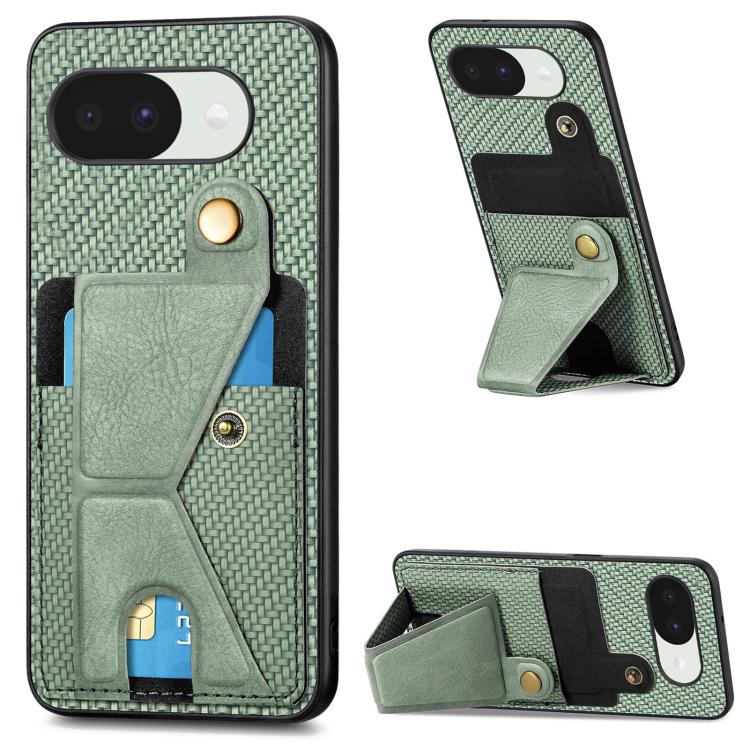 Carbon Fiber Wallet Flip Card K-shaped Holder Phone Case, For Google Pixel 11 Pro XL, For Google Pixel 11, For Google Pixel 11 Pro, For Google Pixel 10a, For Google Pixel 10 Pro XL, For Google Pixel 9a, For Google Pixel 9 Pro XL                        ...