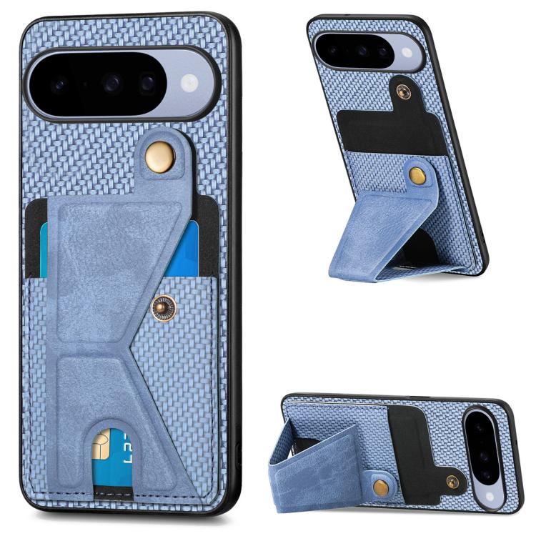 Carbon Fiber Wallet Flip Card K-shaped Holder Phone Case, For Google Pixel 11 Pro XL, For Google Pixel 11, For Google Pixel 11 Pro, For Google Pixel 10a, For Google Pixel 10 Pro XL, For Google Pixel 9a, For Google Pixel 9 Pro XL                        ...