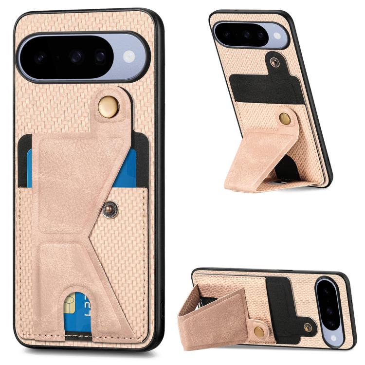 Carbon Fiber Wallet Flip Card K-shaped Holder Phone Case, For Google Pixel 11 Pro XL, For Google Pixel 11, For Google Pixel 11 Pro, For Google Pixel 10a, For Google Pixel 10 Pro XL, For Google Pixel 9a, For Google Pixel 9 Pro XL                        ...