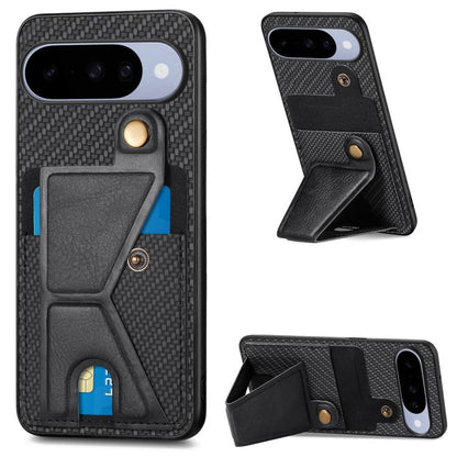 Carbon Fiber Wallet Flip Card K-shaped Holder Phone Case, For Google Pixel 11 Pro XL, For Google Pixel 11, For Google Pixel 11 Pro, For Google Pixel 10a, For Google Pixel 10 Pro XL, For Google Pixel 9a, For Google Pixel 9 Pro XL                        ...