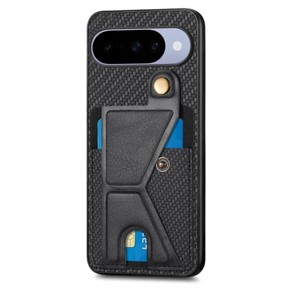 Carbon Fiber Wallet Flip Card K-shaped Holder Phone Case, For Google Pixel 11 Pro XL, For Google Pixel 11, For Google Pixel 11 Pro, For Google Pixel 10a, For Google Pixel 10 Pro XL, For Google Pixel 9a, For Google Pixel 9 Pro XL                        ...