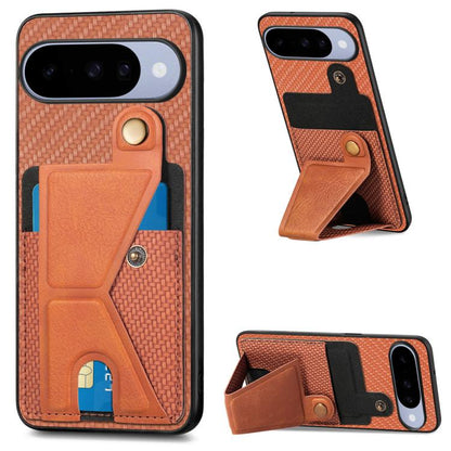 Carbon Fiber Wallet Flip Card K-shaped Holder Phone Case, For Google Pixel 11 Pro XL, For Google Pixel 11, For Google Pixel 11 Pro, For Google Pixel 10a, For Google Pixel 10 Pro XL, For Google Pixel 9a, For Google Pixel 9 Pro XL                        ...