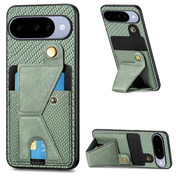 Carbon Fiber Wallet Flip Card K-shaped Holder Phone Case, For Google Pixel 11 Pro XL, For Google Pixel 11, For Google Pixel 11 Pro, For Google Pixel 10a, For Google Pixel 10 Pro XL, For Google Pixel 9a, For Google Pixel 9 Pro XL                        ...