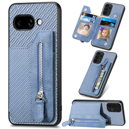 Carbon Fiber Horizontal Flip Zipper Wallet Phone Case, For Google Pixel 11 Pro XL, For Google Pixel 11, For Google Pixel 11 Pro, For Google Pixel 10 Pro XL, For Google Pixel 9a, For Google Pixel 9 Pro XL, For Google Pixel 10 / 10 Pro                   ...