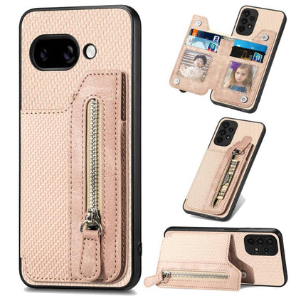 Carbon Fiber Horizontal Flip Zipper Wallet Phone Case, For Google Pixel 11 Pro XL, For Google Pixel 11, For Google Pixel 11 Pro, For Google Pixel 10 Pro XL, For Google Pixel 9a, For Google Pixel 9 Pro XL, For Google Pixel 10 / 10 Pro                   ...