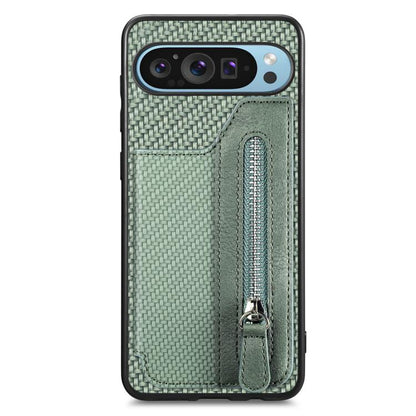 Carbon Fiber Horizontal Flip Zipper Wallet Phone Case, For Google Pixel 11 Pro XL, For Google Pixel 11, For Google Pixel 11 Pro, For Google Pixel 10 Pro XL, For Google Pixel 9a, For Google Pixel 9 Pro XL, For Google Pixel 10 / 10 Pro                   ...
