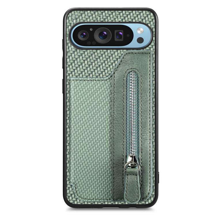 Carbon Fiber Horizontal Flip Zipper Wallet Phone Case, For Google Pixel 11 Pro XL, For Google Pixel 11, For Google Pixel 11 Pro, For Google Pixel 10 Pro XL, For Google Pixel 9a, For Google Pixel 9 Pro XL, For Google Pixel 10 / 10 Pro                   ...