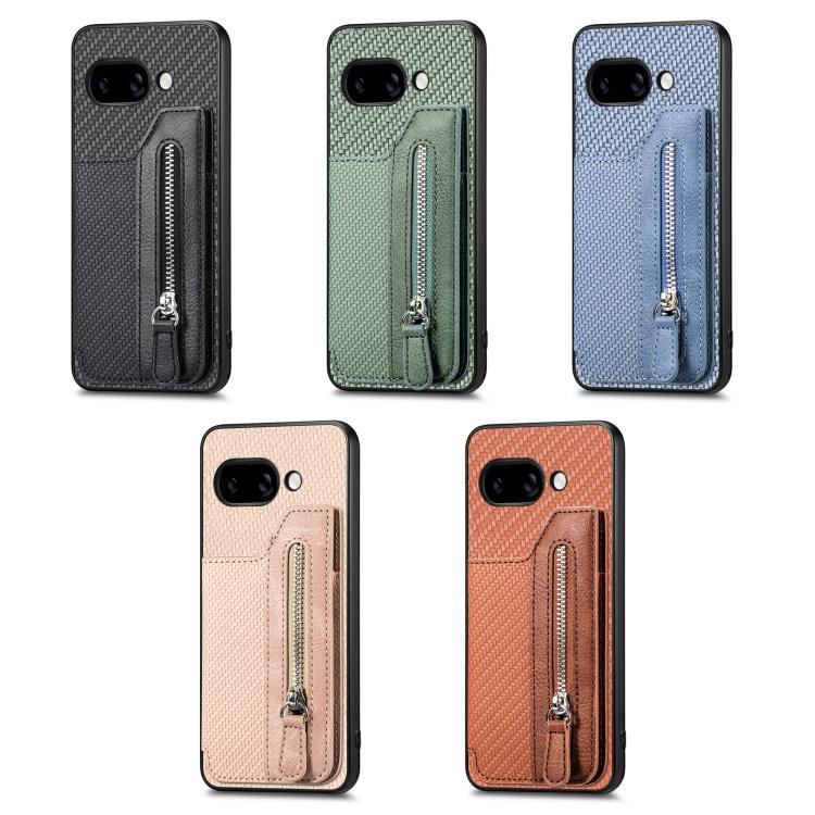 Carbon Fiber Horizontal Flip Zipper Wallet Phone Case, For Google Pixel 11 Pro XL, For Google Pixel 11, For Google Pixel 11 Pro, For Google Pixel 10 Pro XL, For Google Pixel 9a, For Google Pixel 9 Pro XL, For Google Pixel 10 / 10 Pro                   ...