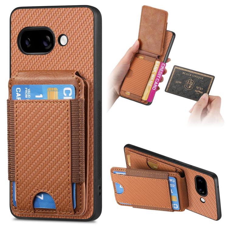 Carbon Fiber Vertical Flip Wallet Stand Phone Case, For Google Pixel 11 Pro XL, For Google Pixel 11, For Google Pixel 11 Pro, For Google Pixel 10a, For Google Pixel 10 Pro XL, For Google Pixel 9a, For Google Pixel 9 Pro XL, For Google Pixel 10 / 10 Pro...