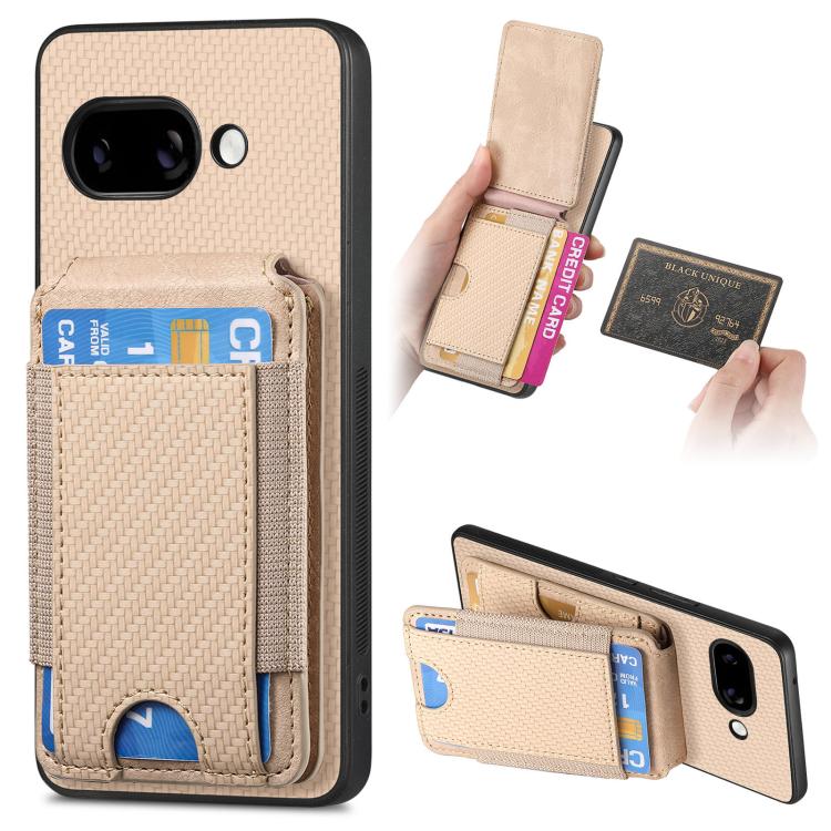 Carbon Fiber Vertical Flip Wallet Stand Phone Case, For Google Pixel 11 Pro XL, For Google Pixel 11, For Google Pixel 11 Pro, For Google Pixel 10a, For Google Pixel 10 Pro XL, For Google Pixel 9a, For Google Pixel 9 Pro XL, For Google Pixel 10 / 10 Pro...