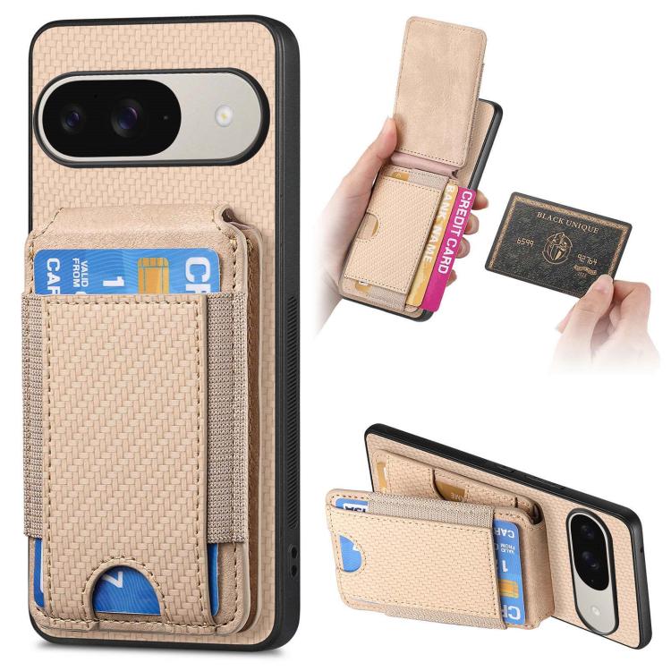 Carbon Fiber Vertical Flip Wallet Stand Phone Case, For Google Pixel 11 Pro XL, For Google Pixel 11, For Google Pixel 11 Pro, For Google Pixel 10a, For Google Pixel 10 Pro XL, For Google Pixel 9a, For Google Pixel 9 Pro XL, For Google Pixel 10 / 10 Pro...