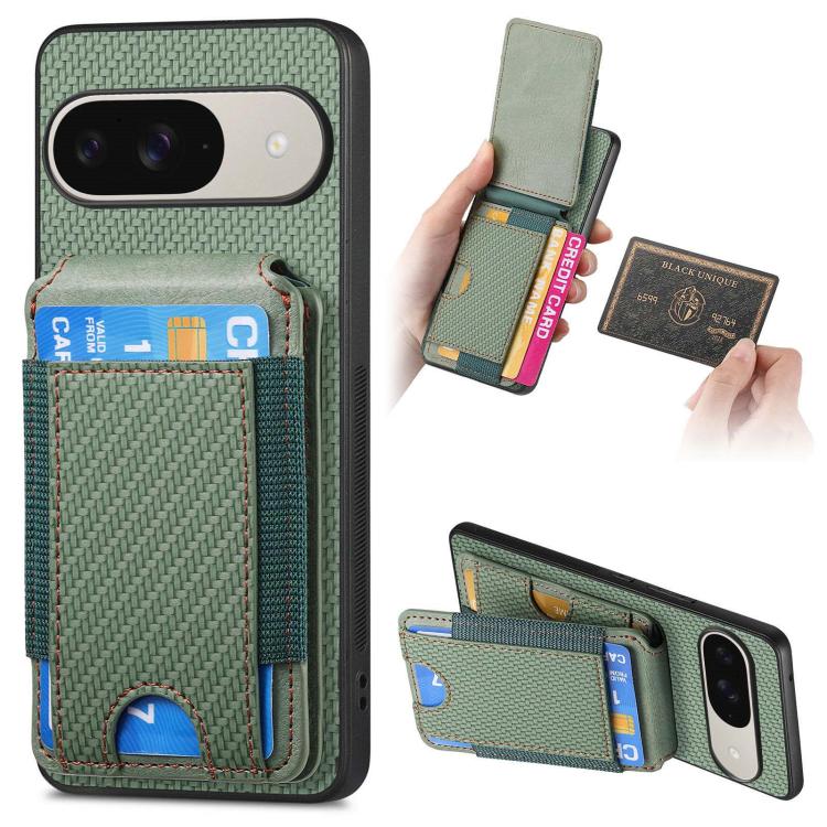 Carbon Fiber Vertical Flip Wallet Stand Phone Case, For Google Pixel 11 Pro XL, For Google Pixel 11, For Google Pixel 11 Pro, For Google Pixel 10a, For Google Pixel 10 Pro XL, For Google Pixel 9a, For Google Pixel 9 Pro XL, For Google Pixel 10 / 10 Pro...