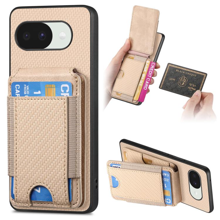 Carbon Fiber Vertical Flip Wallet Stand Phone Case, For Google Pixel 11 Pro XL, For Google Pixel 11, For Google Pixel 11 Pro, For Google Pixel 10a, For Google Pixel 10 Pro XL, For Google Pixel 9a, For Google Pixel 9 Pro XL, For Google Pixel 10 / 10 Pro...
