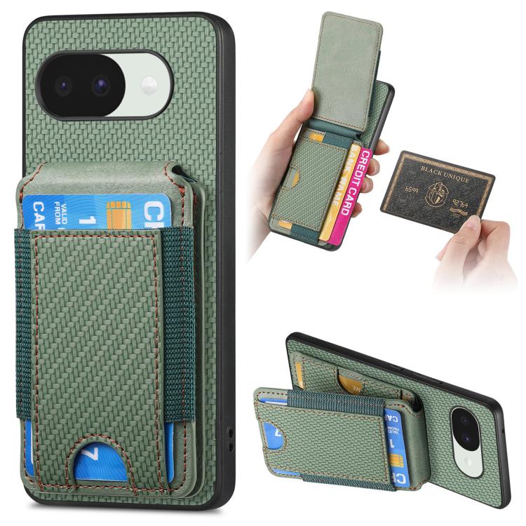 Carbon Fiber Vertical Flip Wallet Stand Phone Case, For Google Pixel 11 Pro XL, For Google Pixel 11, For Google Pixel 11 Pro, For Google Pixel 10a, For Google Pixel 10 Pro XL, For Google Pixel 9a, For Google Pixel 9 Pro XL, For Google Pixel 10 / 10 Pro...