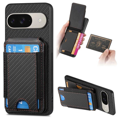 Carbon Fiber Vertical Flip Wallet Stand Phone Case, For Google Pixel 11 Pro XL, For Google Pixel 11, For Google Pixel 11 Pro, For Google Pixel 10a, For Google Pixel 10 Pro XL, For Google Pixel 9a, For Google Pixel 9 Pro XL, For Google Pixel 10 / 10 Pro...
