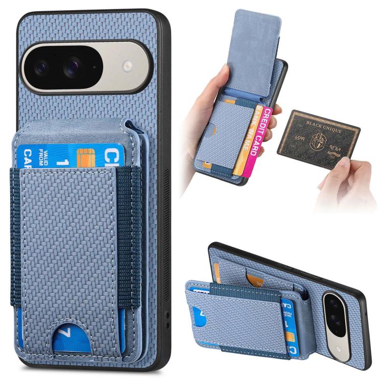 Carbon Fiber Vertical Flip Wallet Stand Phone Case, For Google Pixel 11 Pro XL, For Google Pixel 11, For Google Pixel 11 Pro, For Google Pixel 10a, For Google Pixel 10 Pro XL, For Google Pixel 9a, For Google Pixel 9 Pro XL, For Google Pixel 10 / 10 Pro...