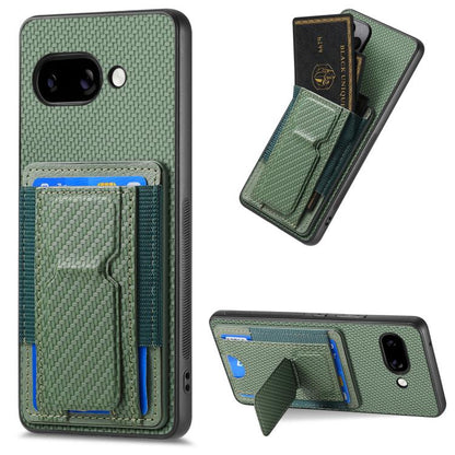 Carbon Fiber Fold Stand Elastic Card Bag Phone Case, For Google Pixel 11 Pro XL, For Google Pixel 11, For Google Pixel 11 Pro, For Google Pixel 10a, For Google Pixel 10 Pro XL, For Google Pixel 9a, For Google Pixel 9 Pro XL, For Google Pixel 10 / 10 Pr...