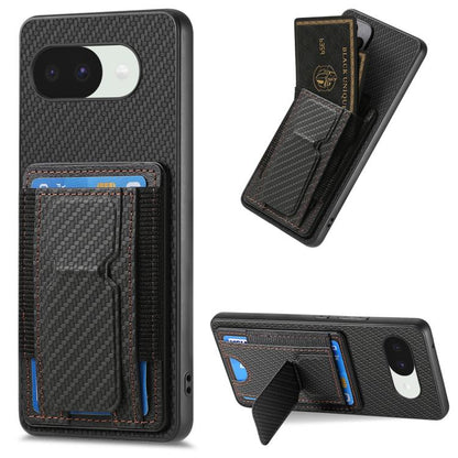 Carbon Fiber Fold Stand Elastic Card Bag Phone Case, For Google Pixel 11 Pro XL, For Google Pixel 11, For Google Pixel 11 Pro, For Google Pixel 10a, For Google Pixel 10 Pro XL, For Google Pixel 9a, For Google Pixel 9 Pro XL, For Google Pixel 10 / 10 Pr...