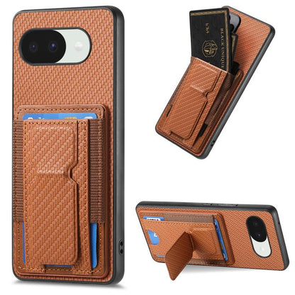 Carbon Fiber Fold Stand Elastic Card Bag Phone Case, For Google Pixel 11 Pro XL, For Google Pixel 11, For Google Pixel 11 Pro, For Google Pixel 10a, For Google Pixel 10 Pro XL, For Google Pixel 9a, For Google Pixel 9 Pro XL, For Google Pixel 10 / 10 Pr...