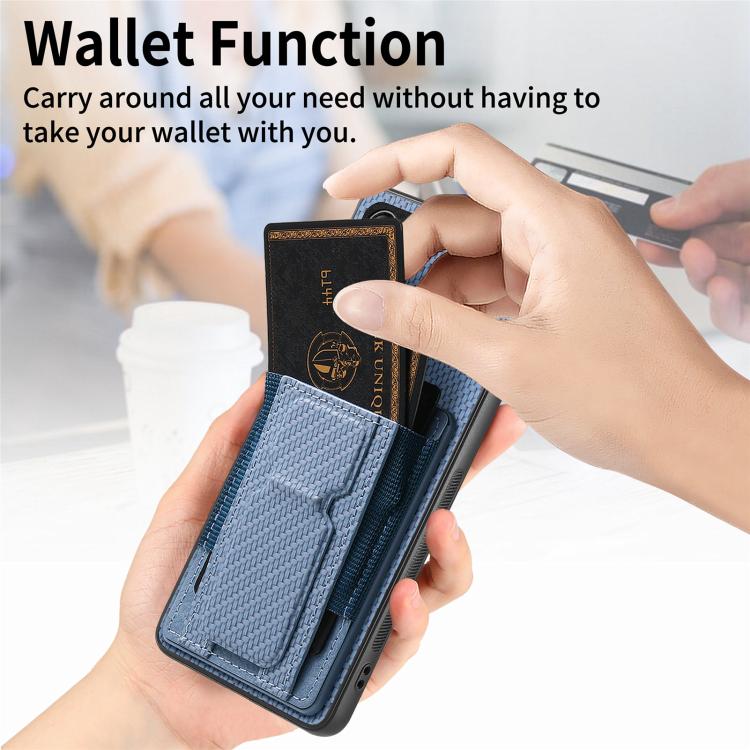 Carbon Fiber Fold Stand Elastic Card Bag Phone Case, For Google Pixel 11 Pro XL, For Google Pixel 11, For Google Pixel 11 Pro, For Google Pixel 10a, For Google Pixel 10 Pro XL, For Google Pixel 9a, For Google Pixel 9 Pro XL, For Google Pixel 10 / 10 Pr...
