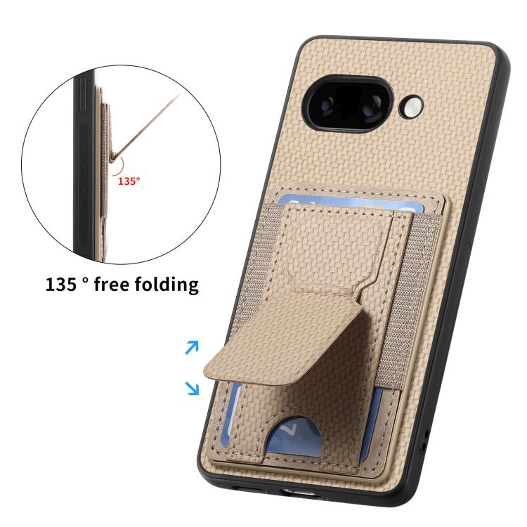 Carbon Fiber Fold Stand Elastic Card Bag Phone Case, For Google Pixel 11 Pro XL, For Google Pixel 11, For Google Pixel 11 Pro, For Google Pixel 10a, For Google Pixel 10 Pro XL, For Google Pixel 9a, For Google Pixel 9 Pro XL, For Google Pixel 10 / 10 Pr...