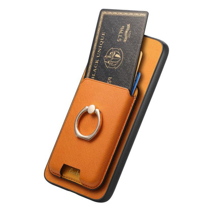 Retro Cross Leather Ring Vertical Insert Card Bag MagSafe Phone Case, For Google Pixel 11 Pro XL, For Google Pixel 11, For Google Pixel 11 Pro, For Google Pixel 10 Pro XL, For Google Pixel 9a, For Google Pixel 9 Pro XL, For Google Pixel 8a             ...