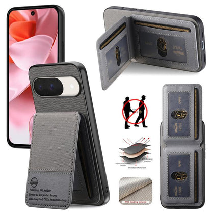 Twill Fabric Leather Vertical Flip RFID Card Bag Phone Case, For Google Pixel 11 Pro XL, For Google Pixel 11, For Google Pixel 11 Pro, For Google Pixel 10a, For Google Pixel 10 Pro XL, For Google Pixel 9a, For Google Pixel 9 Pro XL                     ...